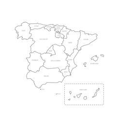 Spain political map of administrative divisions