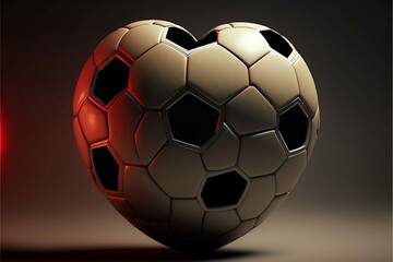 Naklejka premium Heart Shaped Football/Soccer Ball