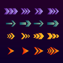 Directional arrow sign or icons set design 