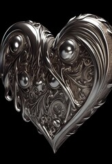 A chrome heart for all the lovers or for the Valentine's day.