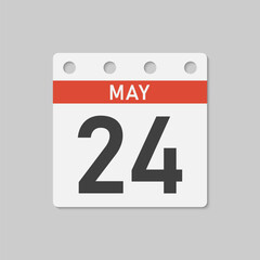 Fototapeta premium Icon page calendar day - 24 May