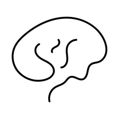 brain icon on white background, vector illustration.