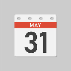 Icon page calendar day - 31 May