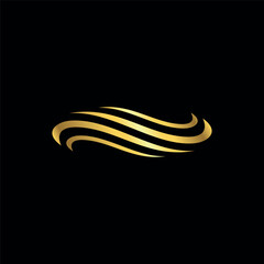Gold Color Abstract Wave Water Element Vector Template