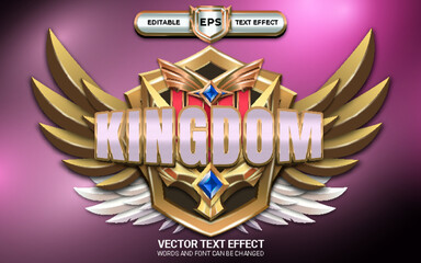 Kingdom 3D Editable Text Effect with Winged Emblem