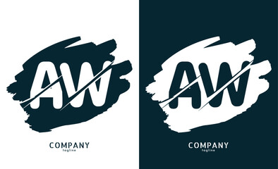 AW letter logo vector design template NEW