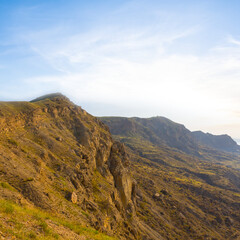 mountain chain slope at the early morning