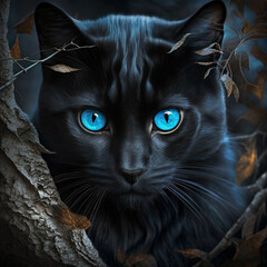 blue eyes black cat