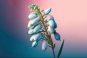  a painting of a flower on a pink and blue background with a pink and blue background and a blue and pink background with a pink border.  generative ai
