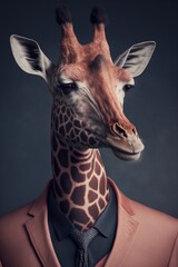 The giraffe. A beautiful animal in costume.