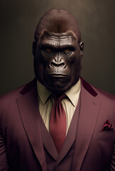 The gorilla. A beautiful animal in costume.