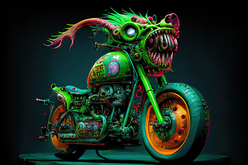 Monster motorcycle Illustration