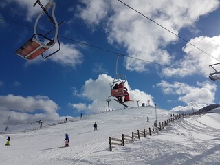 Fototapeta na wymiar ski center snow winter in anilio metsovo greece