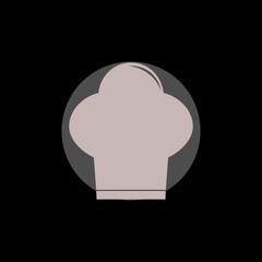  Chef hat Icon symbol Flat vector illustration icon isolated on black background. 