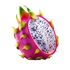 dragon fruit Pitaya fruit sweet food transparent background cutout