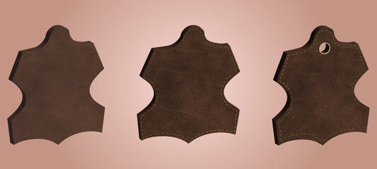 3d rendering manufacturing pieces of leather