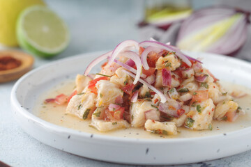 Ceviche, a fish dish of the cuisine of Peru	