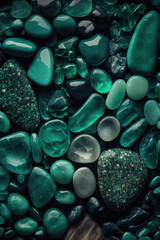 background of green jade stones