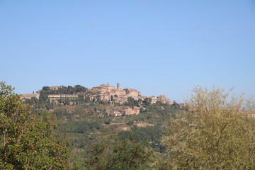 Fototapeta na wymiar View to Montepulciano in Tuscany, Italy
