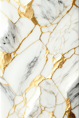 Marble white, gold veins