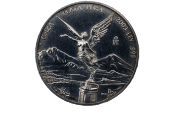 1 onza troy de plata pura 2003 Mexicana con imagen del angel de la independencia