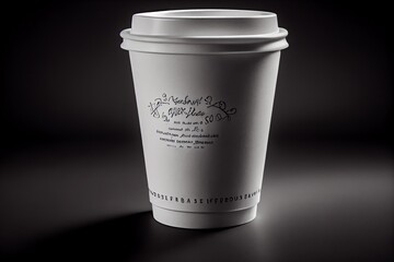 A white paper coffee cup for various espresso drinks. Generative AI