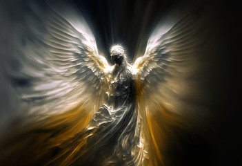 Divinely Glowing: An AI-Generated Render of an Angelic Being's Transcendent Form