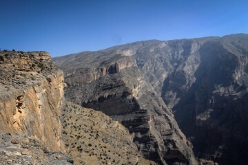 Fototapeta na wymiar Wadi Ghul Canyon general landscape, Oman 