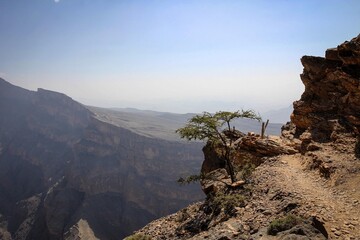 Wadi Ghul Canyon general landscape, Oman 