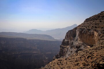 Wadi Ghul Canyon general landscape, Oman 