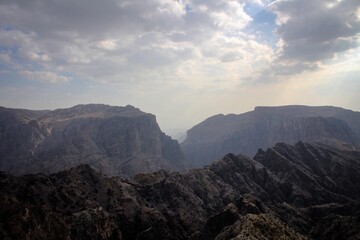 Jebel Akhdar mountain range view by morning, Oman