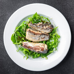 sardine salad seafood snack meal food on the table copy space food background rustic top view  