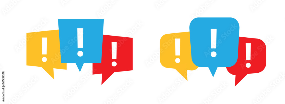 Poster Message box with exclamation mark icon.
