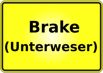 Ortseingangsschild Deutschland Stadt Brake (Unterweser)