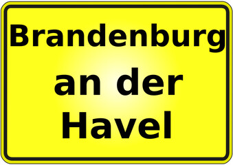 Fototapeta premium Ortseingangsschild Deutschland Stadt Brandenburg an der Havel