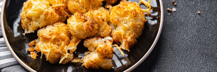 cauliflower baked cheese vegetable meal food snack on the table copy space food background rustic top view