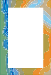 Decorative frame of wavy lines of different colors. Geometric pattern. Background with stripes.