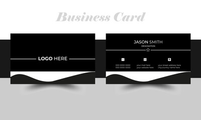 Business card design with black and white color | double sided creative business card template | modern card for business and personal use | 
