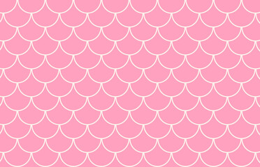 Girl mermaid  pattern. Pink fish skin backdrop. Tillable background for girl fabric, textile design, wrapping paper, swimwear or wallpaper. Girl mermaid texture with fish scale underwater.