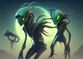 Alien Hunter, Generative AI Illustration