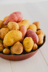 Close up of bowl of local yellow colombian potatoes