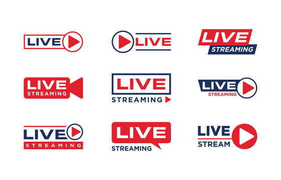 Live Streaming Sign Vector Template