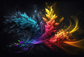 Ai-Generated Render of an Abstract Illusionary Artwork: Exploring the Creative Visualization of Unique Hues, Tones, and Contrasts