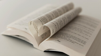 close up of a book with a heart