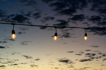 Patio Fairy Lights at Dusk