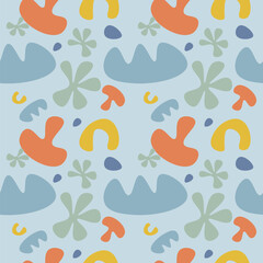Abstract Shapes Seamless pattern doodle background contemporary modern art design texture and fabric element illustration
