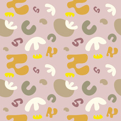 Abstract Shapes Seamless pattern doodle background contemporary modern art design texture and fabric element illustration