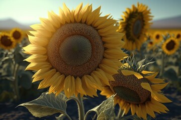 Sunflower. Illustration. Created with Generative AI