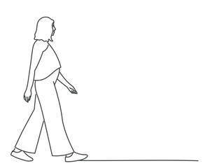 Pregnant woman walking.