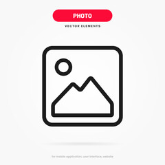 Picture icon or logo in line style. Example Image symbol for UI UX website mobile app. Vector elements EPS10.